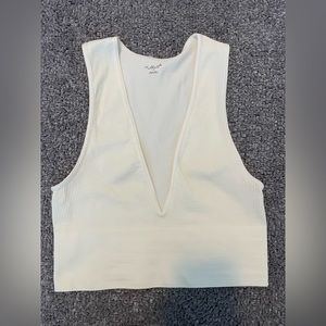 Urban Outfitters Hailey Plunge Tank Top in White